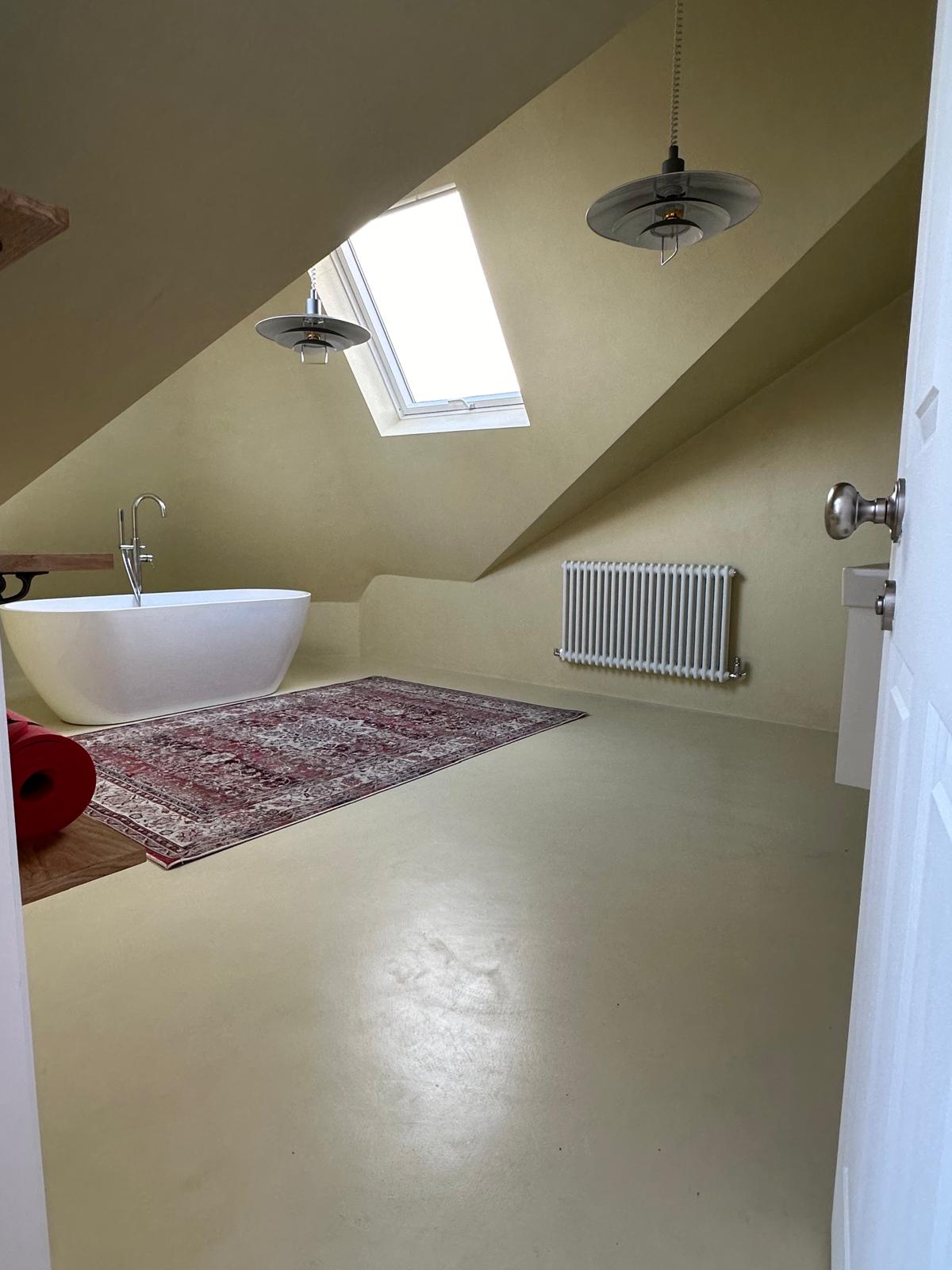 After: Microcement Loft Bathroom, Crouch End