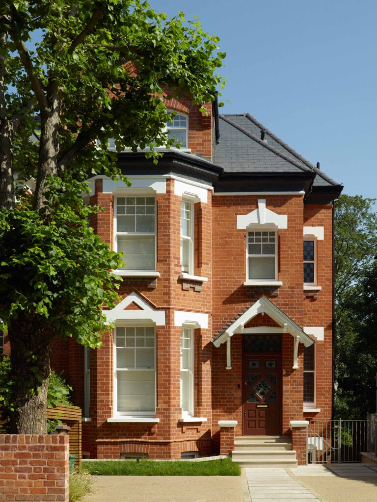 Front elevation of the restored Victorian house