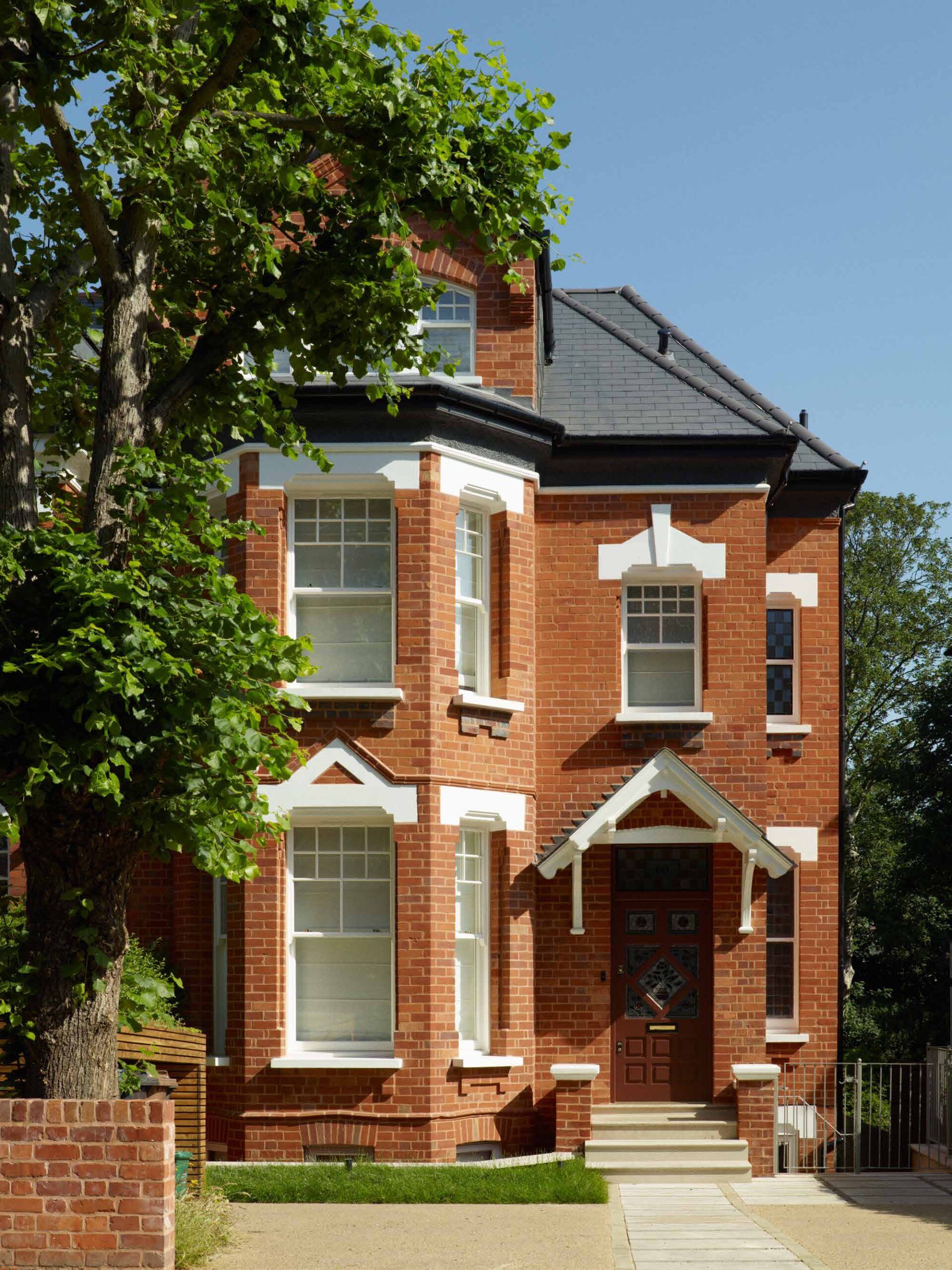 Front elevation of the restored Victorian house
