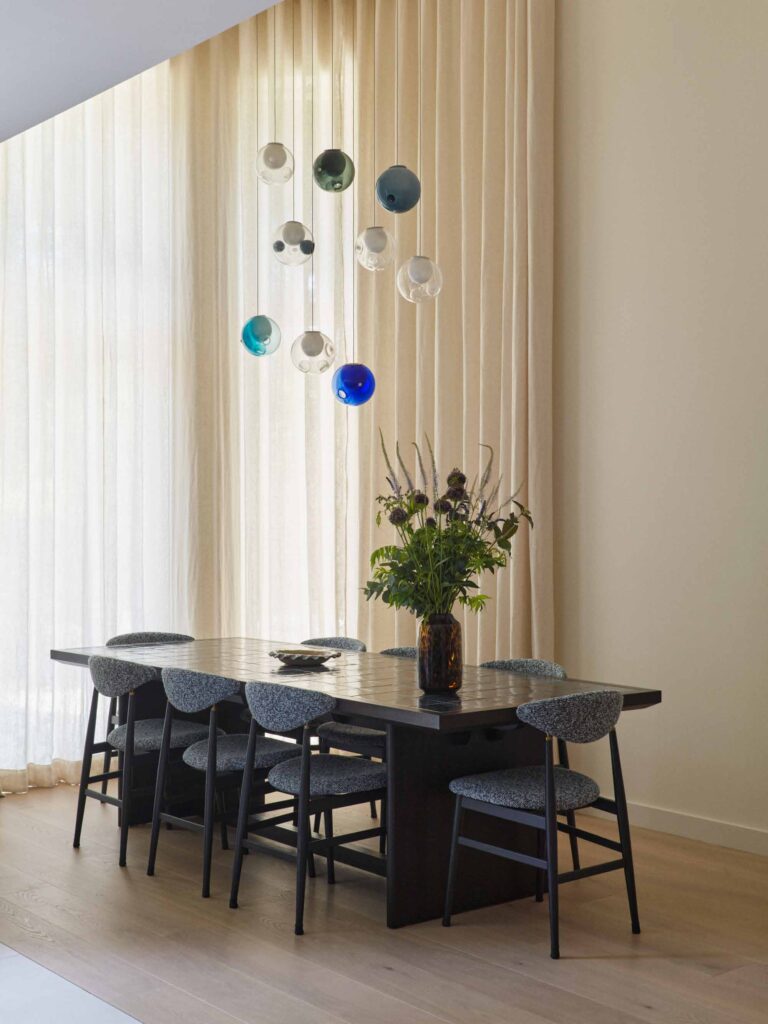 Dining area beside the new glazing