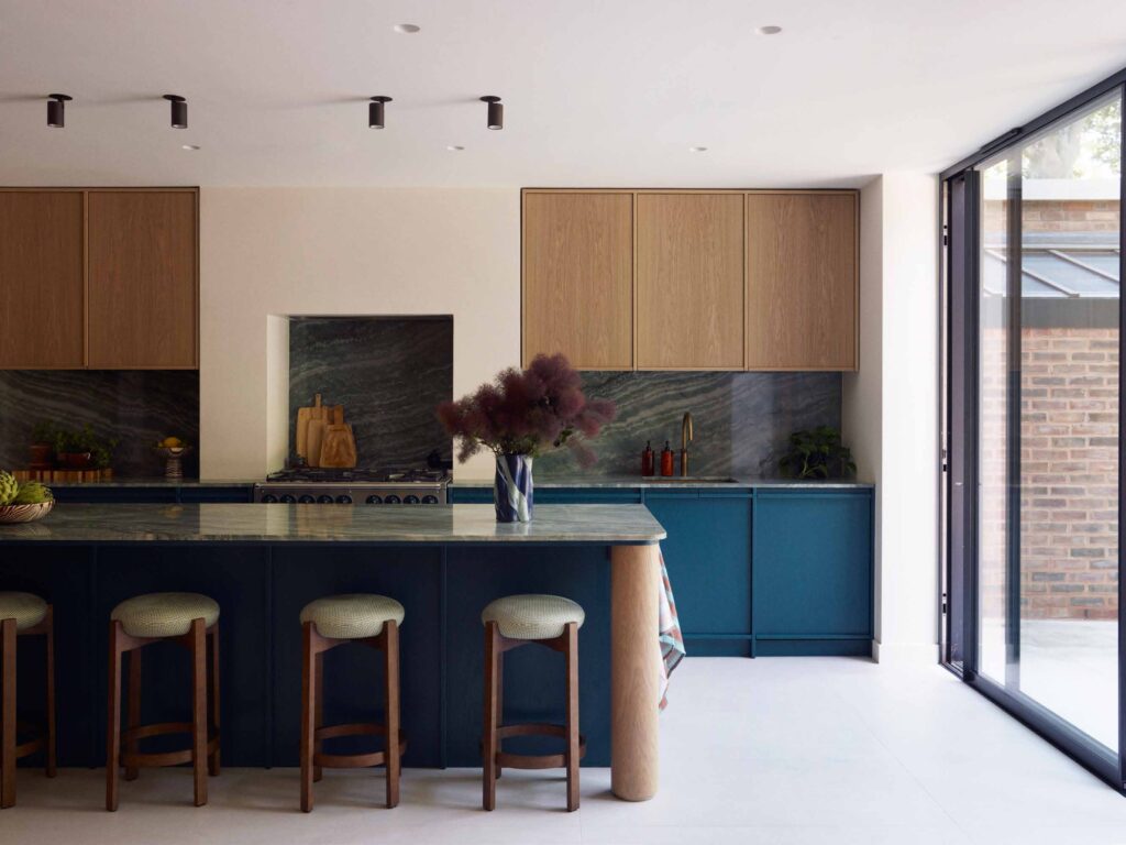 Kitchen with marble-topped island