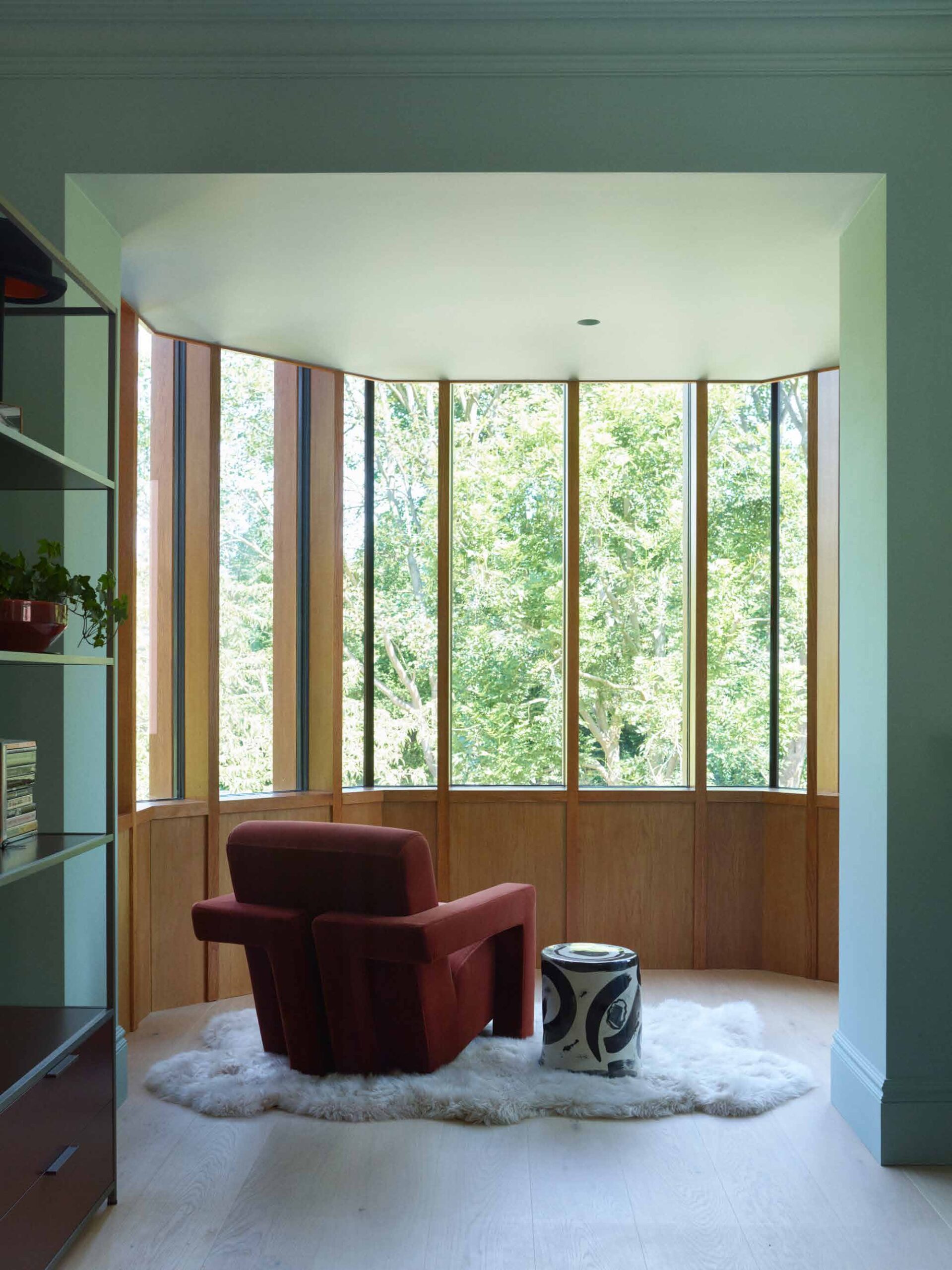 Seating in the glazed bay